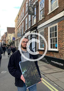 Artist Joe Gill on location in York