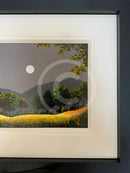 Golden Fields In Moonlight  - ORIGINAL Landscape Painting by John Russell