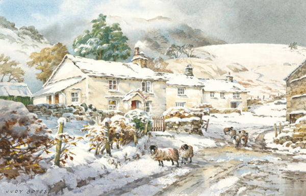Grasmere Farmstead in Snow, a Limited Edition by Judy Boyes