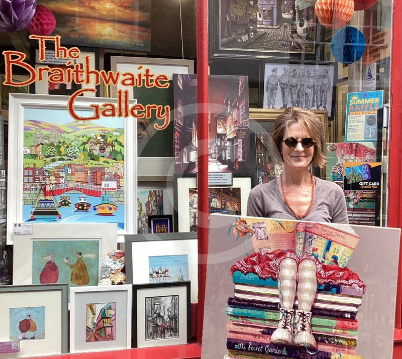 Artist Amanda Stratford with her Original Painting Hidden Secrets