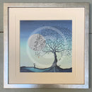 Hope Moon I by Catherine Stephenson Mounted Miniature Framed pewter cube