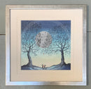 Hope Moon II by Catherine Stephenson Mounted Miniature Framed in pewter cube