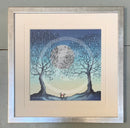 Hope Moon II by Catherine Stephenson Mounted Miniature Framed in pewter cube