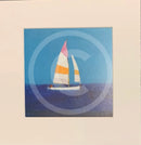 John Miller Miniatures - contemporary seascape prints 8x8’’ Gentle Breeze Mounted Print