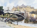Artistic depiction of York's Lendal Bridge over the River Ouse