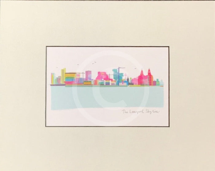 Liverpool Skyline Print by Ilona Drew