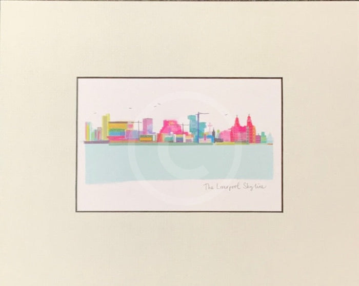 Liverpool Skyline Print by Ilona Drew