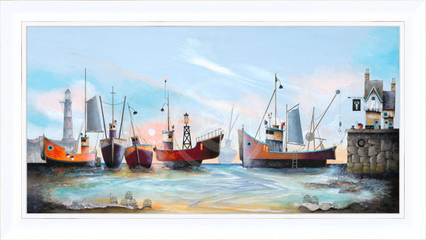 Lobster Pots by Gary Walton Framed Limited Edition Canvas Print
