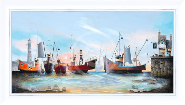 Lobster Pots by Gary Walton Framed Limited Edition Canvas Print