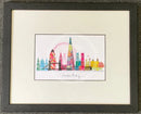 London Baby Skyline Print by Ilona Drew Black Frame 