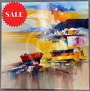 J Comera Coastal Harbour (30X30) Original Painting Canvas