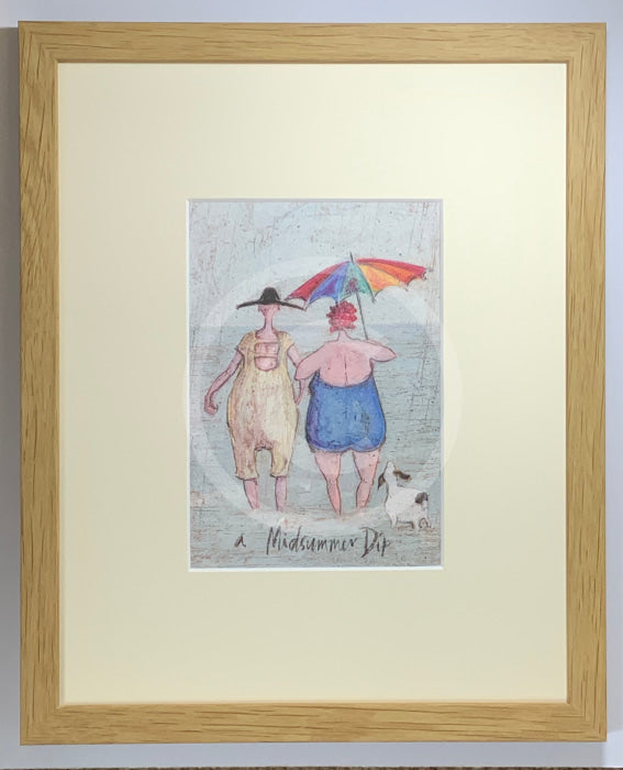  A Midsummer Dip by Sam Toft, mounted miniature Framed print 