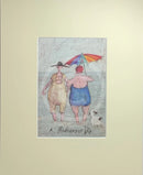  A Midsummer Dip by Sam Toft, mounted miniature Print