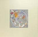 Meet the Mustards: The Afternoon Tea Dance by Sam Toft, mounted miniature print. A fun picture of a man called Mr Mustard leading the way, carrying a plate full of afternoon tea goodies for his dancing entourage of animals including dogs, a cat and ducks. 