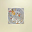 Meet the Mustards: The Afternoon Tea Dance by Sam Toft, mounted miniature print. A fun picture of a man called Mr Mustard leading the way, carrying a plate full of afternoon tea goodies for his dancing entourage of animals including dogs, a cat and ducks. 