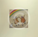 Meet the Mustards: The Best Things Happen When You're Dancing by Sam Toft, mounted miniature print. A fun picture of a couple, Mr Mustard and his wife Violet are dancing under a rainbow with their black and white dog Doris. 