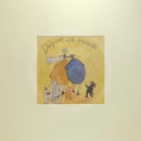 Meet the Mustards: Days Out With Friends by Sam Toft, mounted miniature print. A fun picture of a couple linking arms going for a walk with an entourage or animals. 