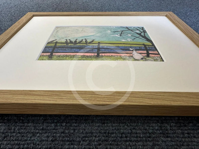 Framed in Oak, Close up of frame depth