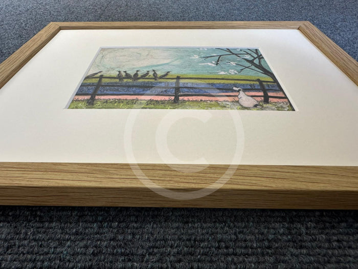 Framed in Oak, Close up of frame depth