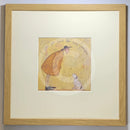 Meet the Mustards: I Love You Just the Way You Are by Sam Toft, mounted miniature print. A picture of man looking down at his beloved black and white dog. Framed in oak.