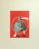 Meet the Mustards: I Will Always Love You by Sam Toft, mounted miniature. A couple have a cuddle whilst their black and white dog looks on. 