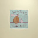 Meet the Mustards: Just the Two of Us, You & I by Sam Toft, mounted miniature print. A man and his dog sit in a moment’s reflection. 