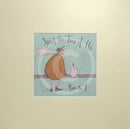 Meet the Mustards: Just the Two of Us, You & I by Sam Toft, mounted miniature print. A man and his dog sit in a moment’s reflection. 