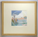 Meet the Mustards: Look How Far We've Come by Sam Toft, mounted miniature print. Ernest and his good lady Violet have been on a stroll, over the hills and far away. It's time for a rest and a hug under a blue tree, with the ever faithful Doris the dog at their feet. Framed in oak.