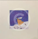 Meet The Mustards: Skating With Audrey By Sam Toft Mounted Miniature Mounted Print. A fun picture of a man called Mr Mustard skating on the ice with his pet sheep Audrey.