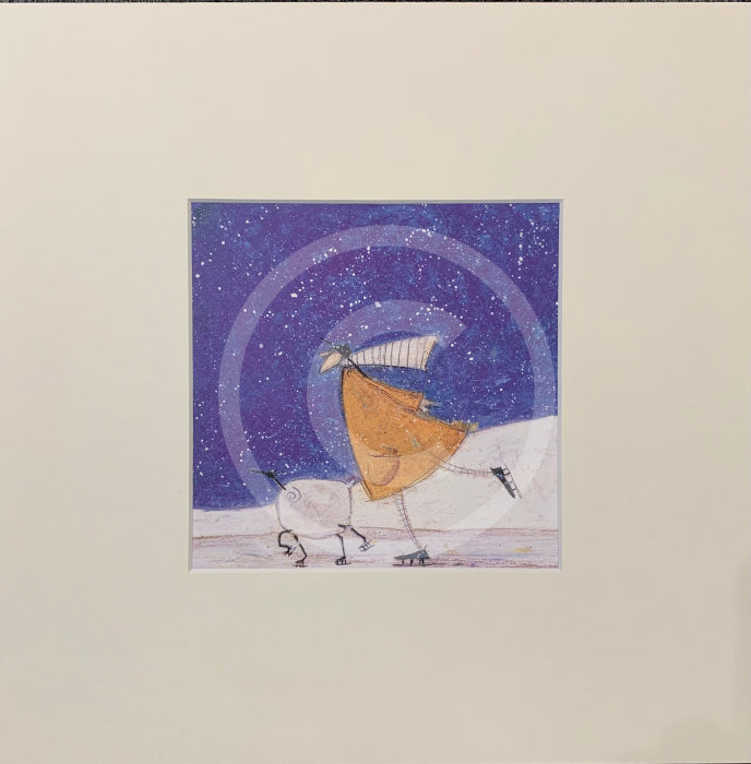 Skating With Audrey by Sam Toft mounted miniature