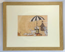 Meet the Mustards: Stop Me and Buy One by Sam Toft, mounted miniature Print. A fun print with lots of Dalmatian dogs. Framed in oak.