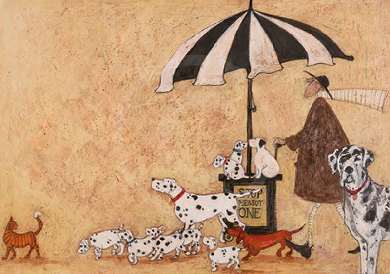 Meet the Mustards: Stop Me and Buy One by Sam Toft, mounted miniature