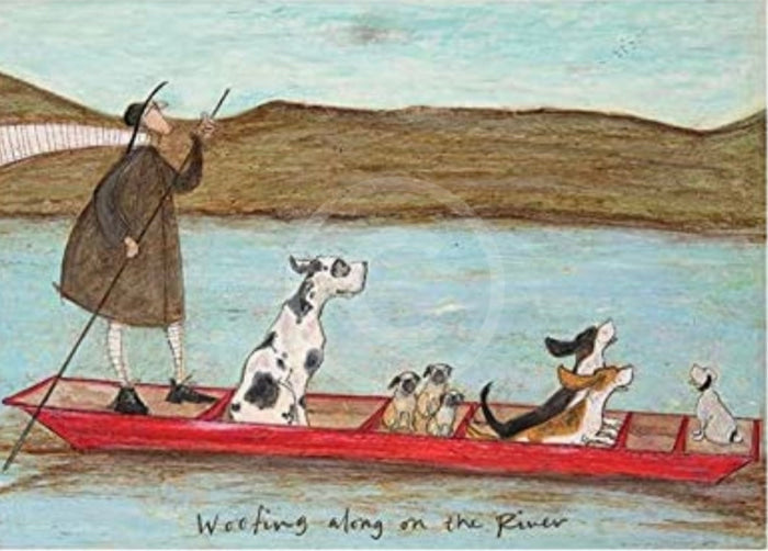 Meet The Mustards: Woofing Along River By Sam Toft Mounted Miniature