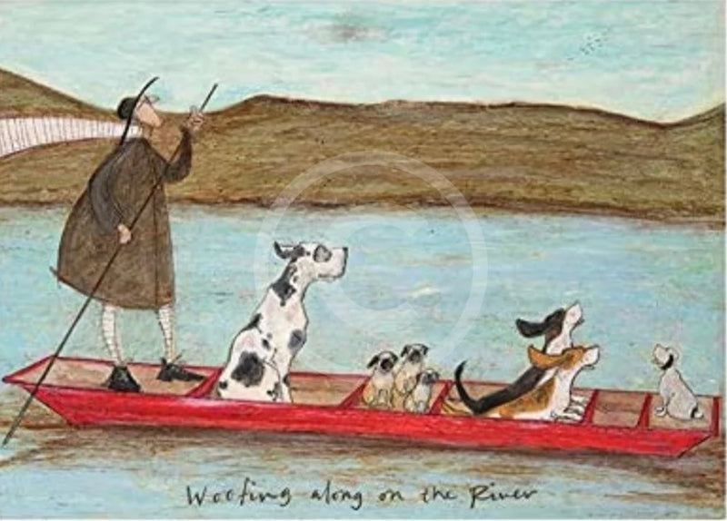 Meet The Mustards: Woofing Along River By Sam Toft Mounted Miniature