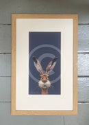 Midnight Hare By Nicky Litchfield Limited Edition Print Framed 281 Oak (B)