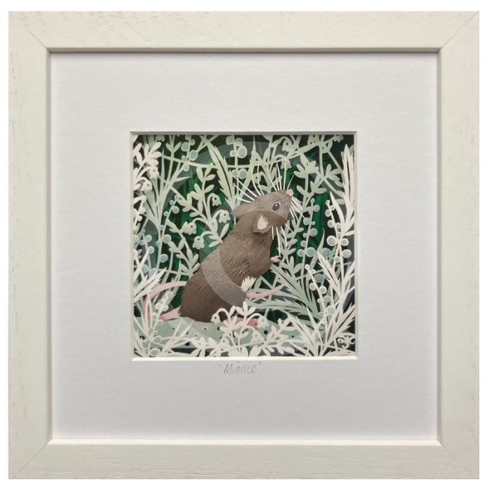 Minnie, Laser Cut Print by Anna Cook Framed