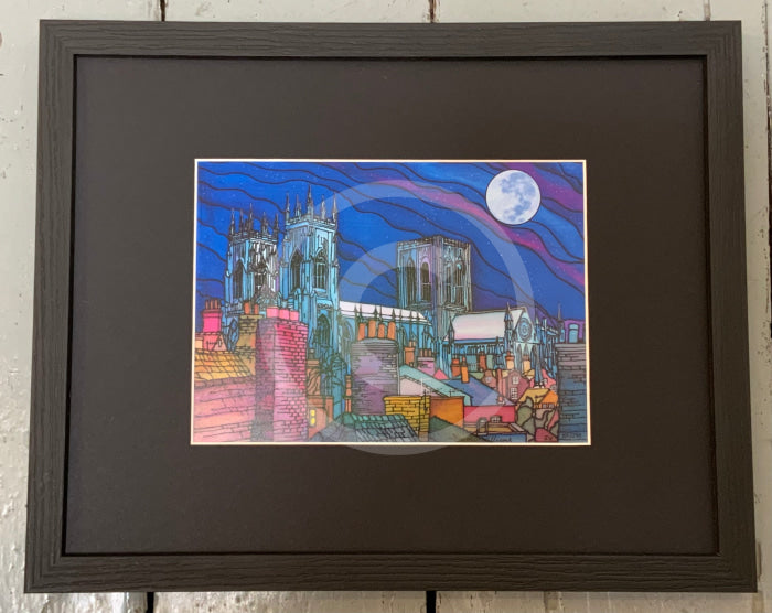 Minster Moon by Jonathan Williams Framed Black Linear Black Mount