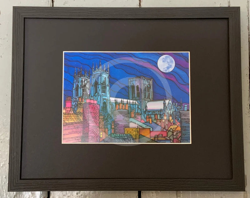 Minster Moon by Jonathan Williams Framed Black Linear Black Mount