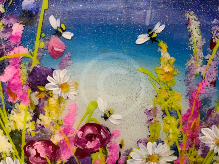 Close up of details. Moonlight Meadows ll, by Rozanne Bell