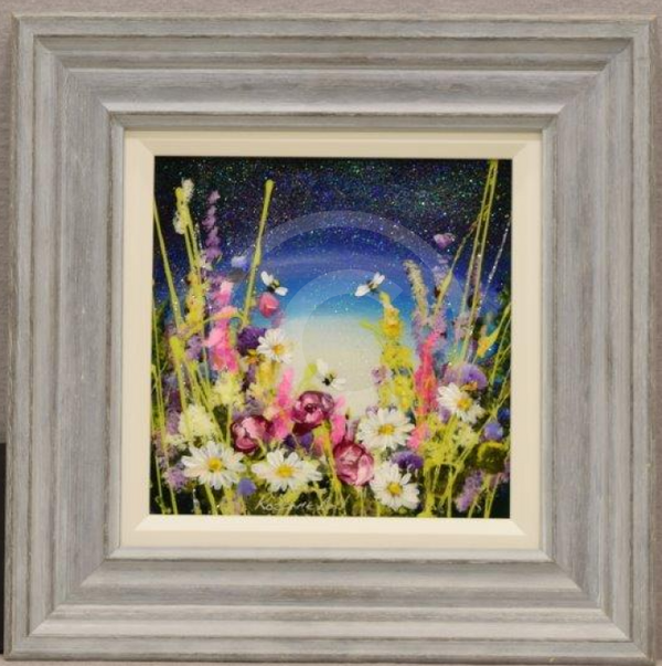 Moonlight Meadow (10x10") ORIGINAL PAINTING by Rozanne Bell