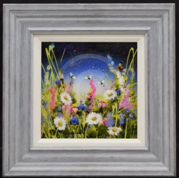 Moonlight Meadow II (10x10") ORIGINAL PAINTING by Rozanne Bell