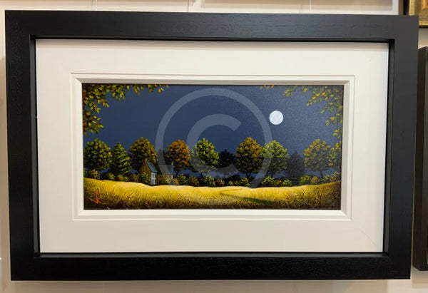 Moonlight Shadow Woodland Cottage - Original By John Russell Sold Original Artwork