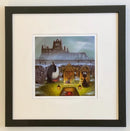 Mounted Miniature Room with a V’Ewe by Simon Clarke - Framed in Small Linear Black - framed to order when mounted print