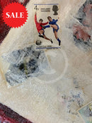 My England Scrapbook Ii - Original Mixed Media Painting By Eva Alexander Embellished With Postage