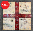 My England Scrapbook Ii - Original Mixed Media Painting By Eva Alexander Embellished With Postage