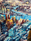New York, New York (24x24”) ORIGINAL PAINTING by Gary Sams - unframed detail 