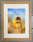 Nibbles (Mouse on Daffodil) by Janine Lees Framed