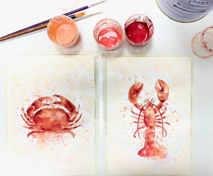 Oceanic Crab - limited edition with gold leaf by Janine Lees