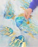 Oceanic Jellyfish - limited edition with gold leaf by Janine Lees