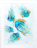 Oceanic Jellyfish - limited edition with gold leaf by Janine Lees